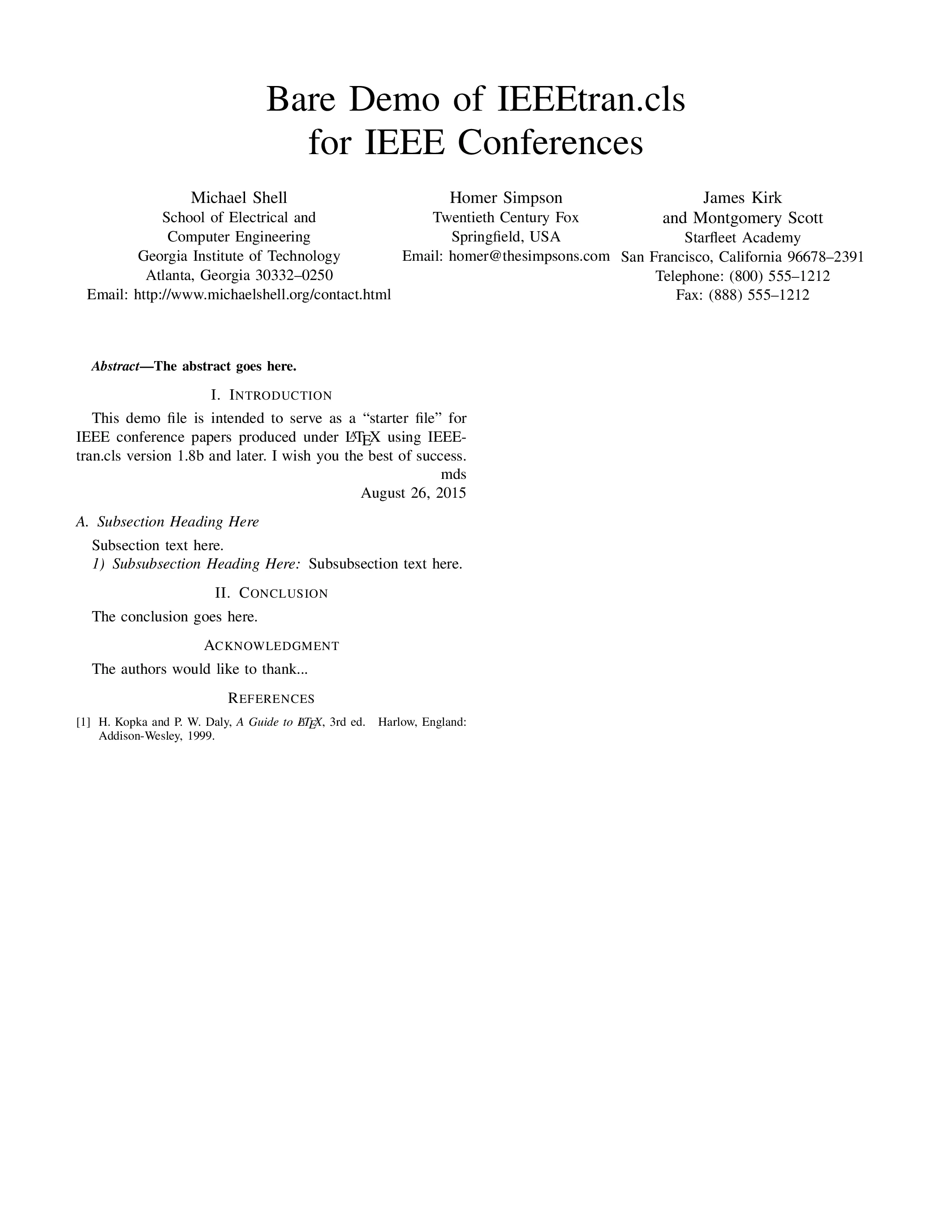IEEE Conference Paper LaTeX template preview