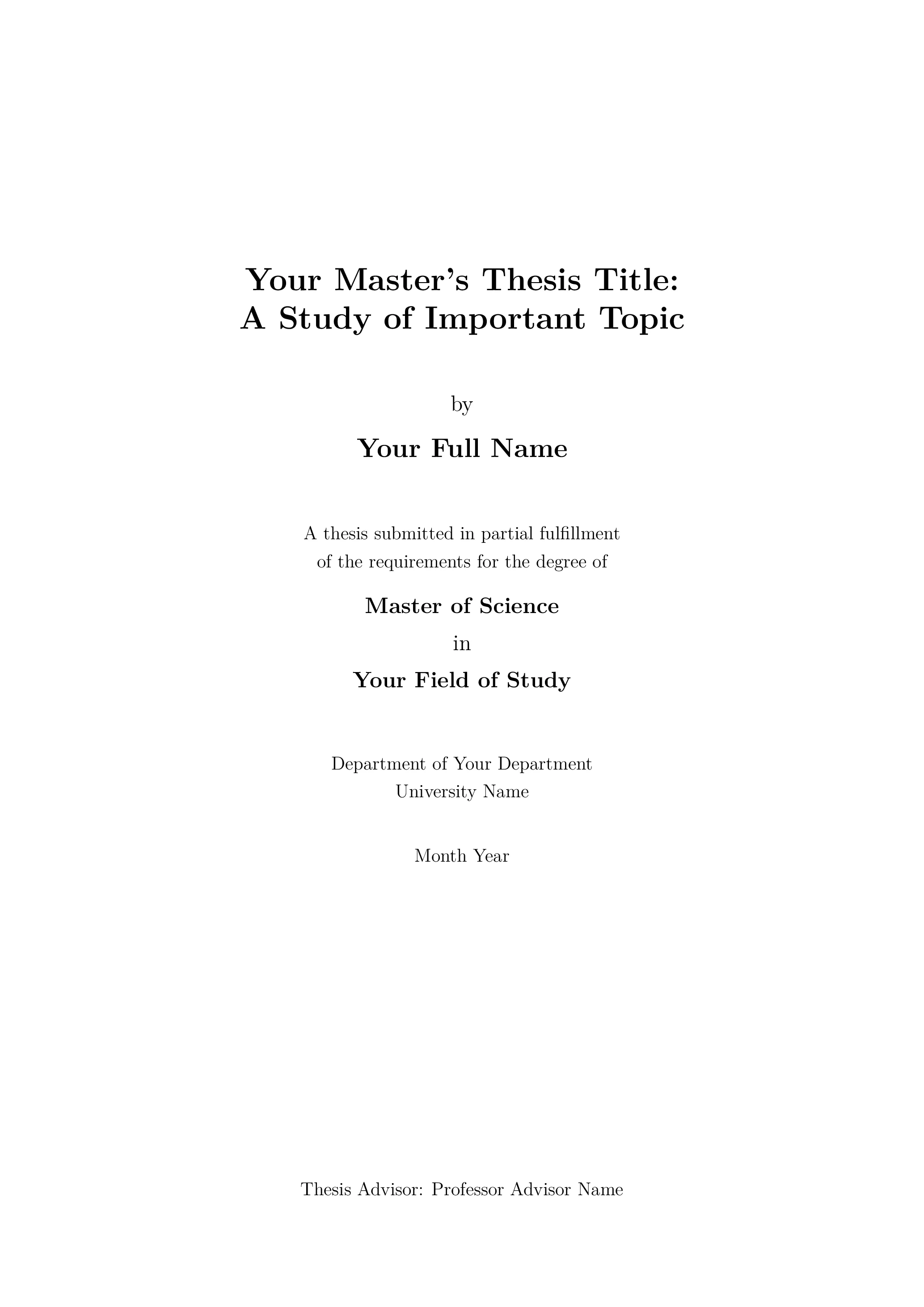 Master's Thesis LaTeX Template LaTeX template preview