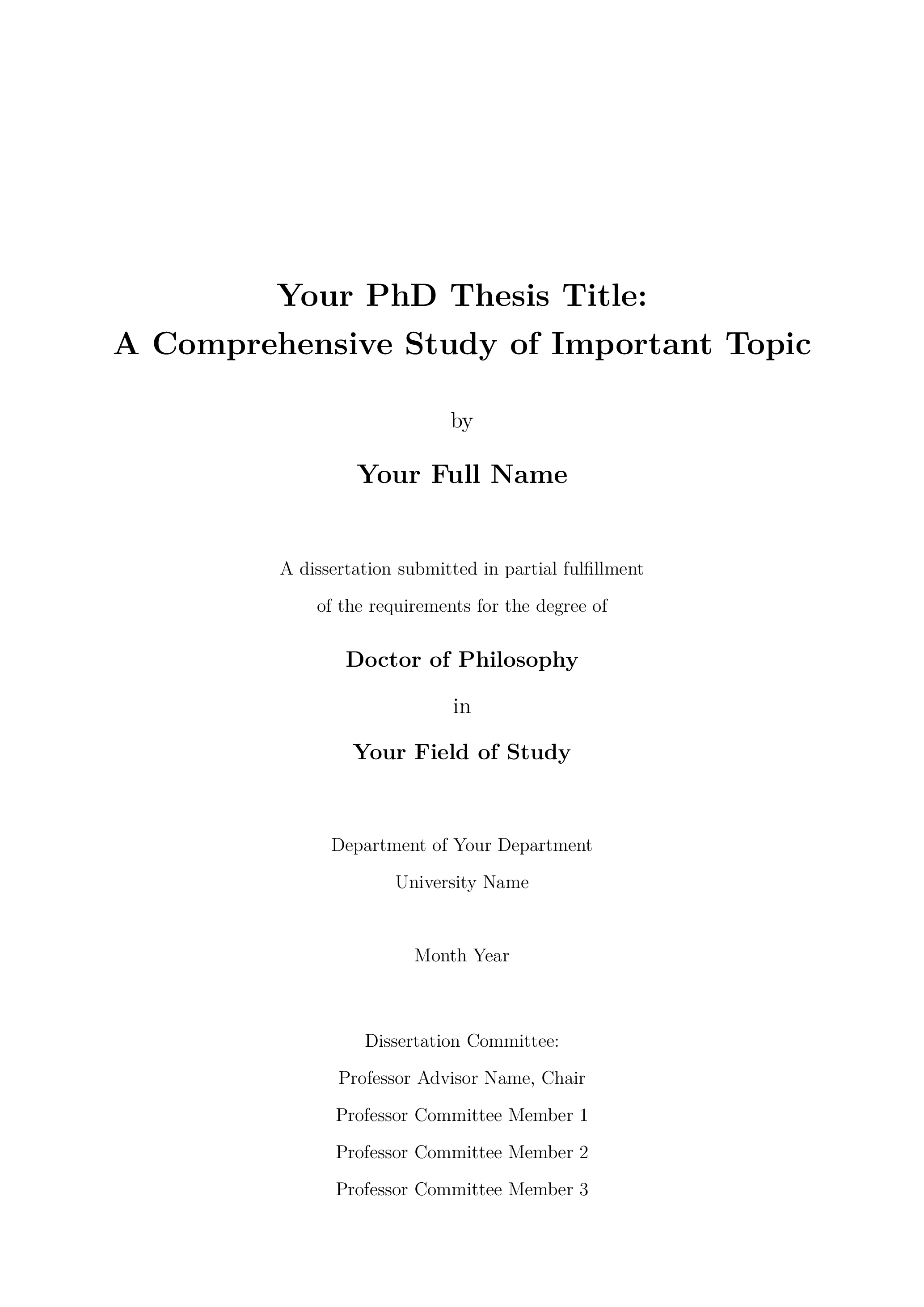 PhD Thesis LaTeX Template LaTeX template