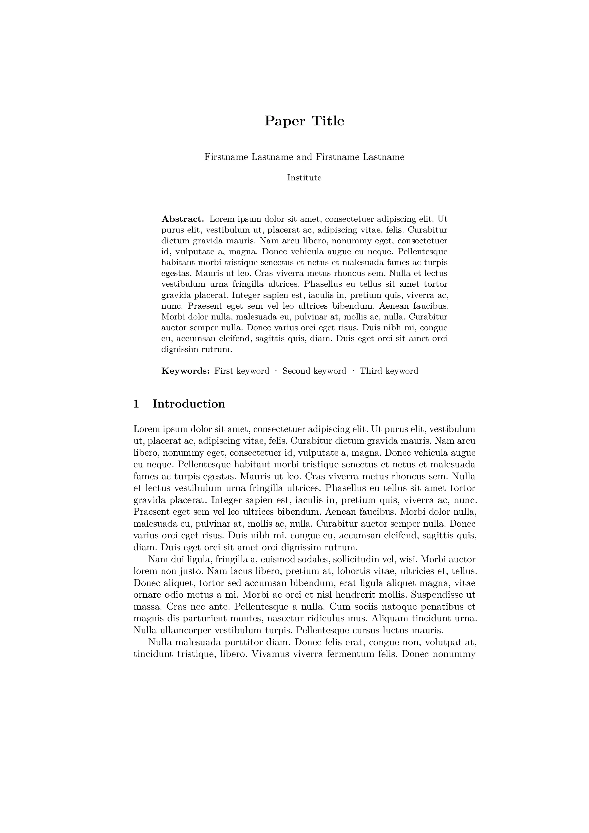 Springer LNCS Template LaTeX template preview